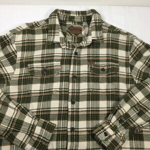 Orvis Mens XL Heavy Flannel Shirt Shacket with Pockets Plaid